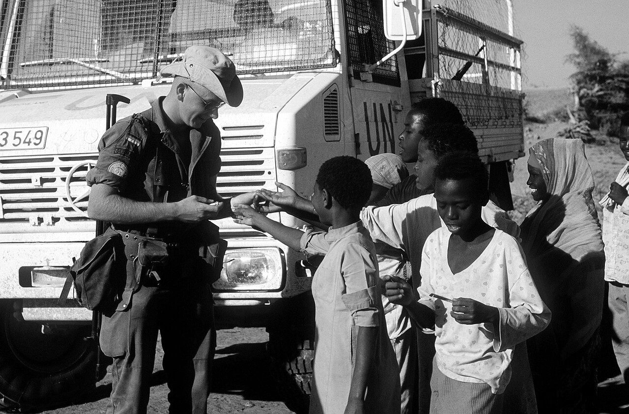 Soldier with Children